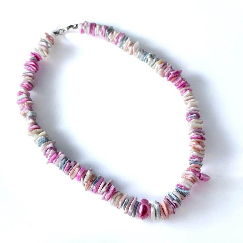 Pink Puka Chunky Shell Necklace